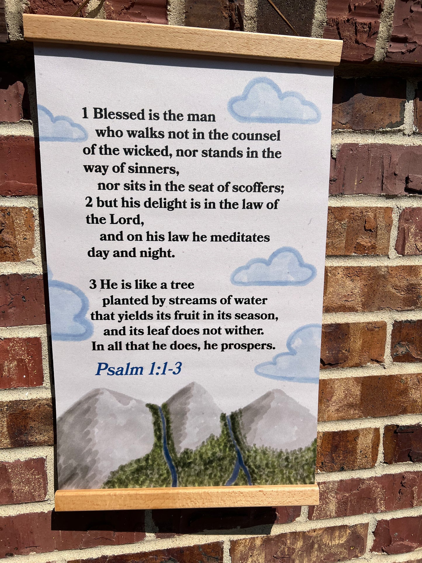 Psalm 1:1-3 Mountain Poster