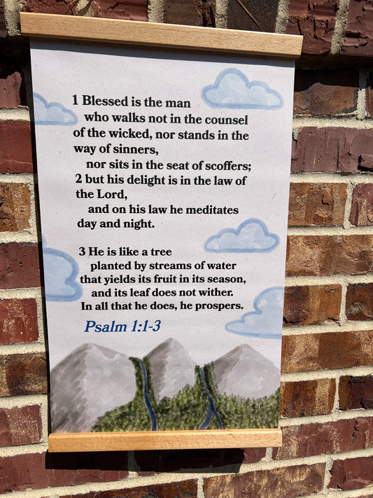 Psalm 1:1-3 Mountain Poster
