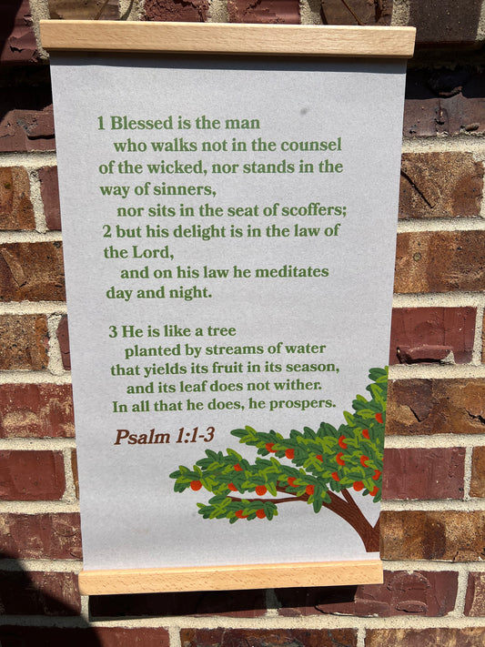 Psalm 1:1-3 Tree Poster